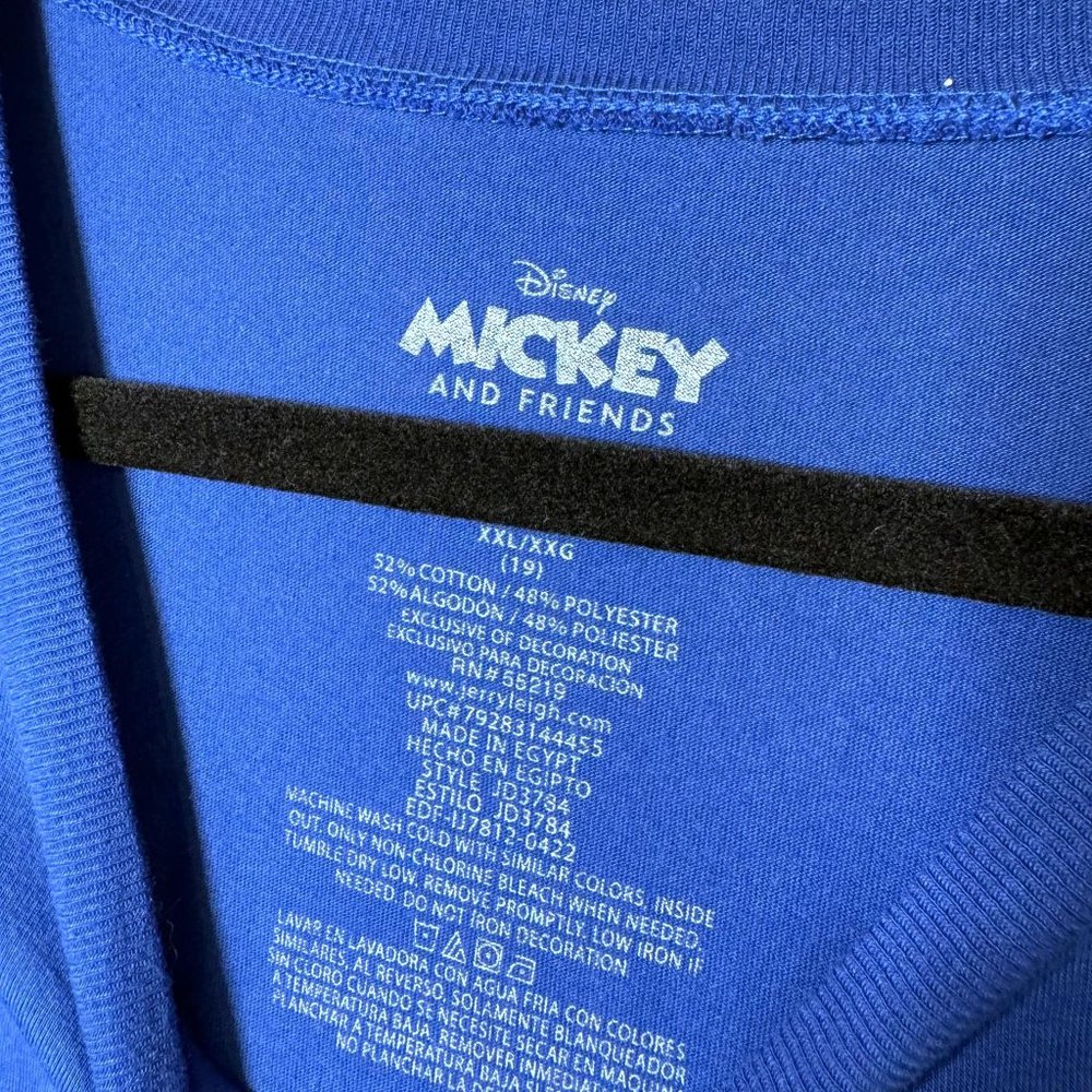 Disney Mickey Mouse Fab Five Womens Sz XXL Blue Graphic Tee T-Shirt Minnie Pluto - Picture 2 of 7